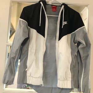Nike black and white wind runner jacket
